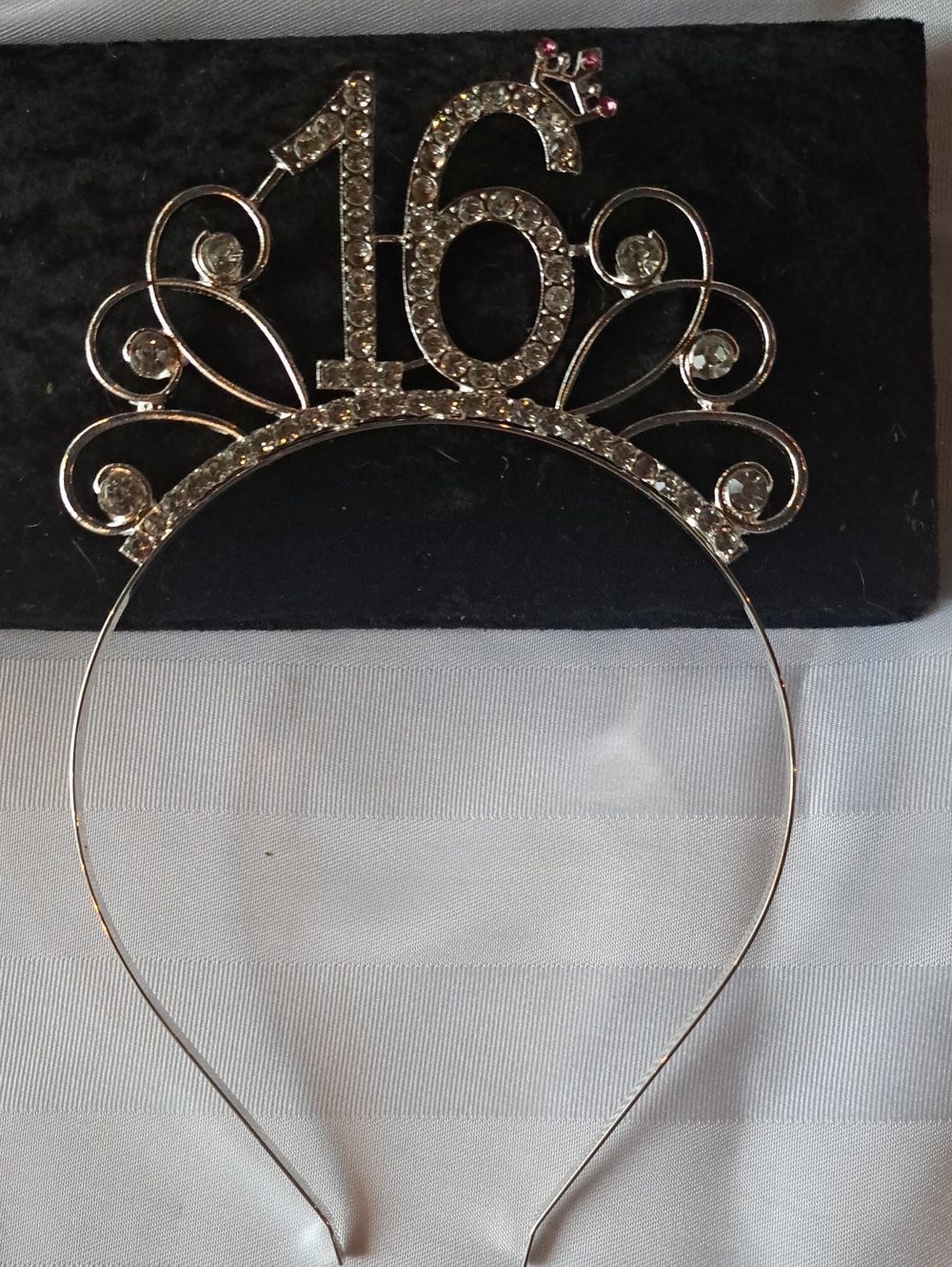 Silver "16" Rhinestone Tiara Headband - Perfect for Sweet 16